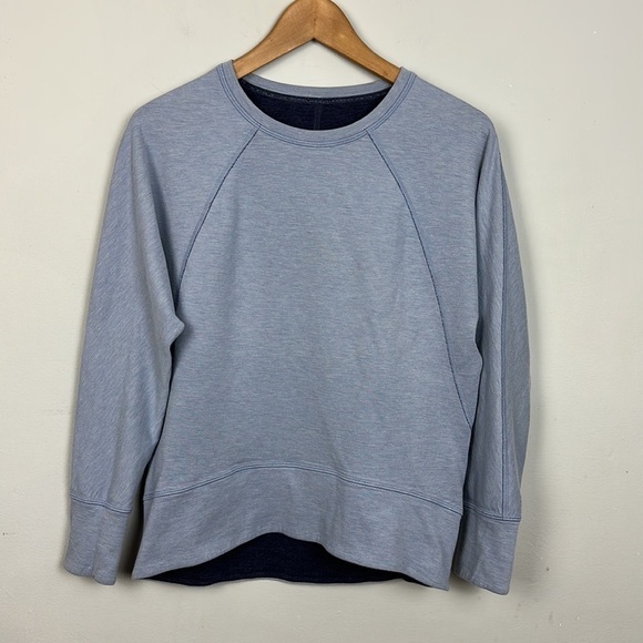 Lululemon Time Out Crew *Reversible Heathered Deep Indigo - Picture 6 of 14